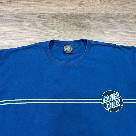 Vintage Santa Cruz Skateboarding Shirt Mens Extra Large Blue Skate Cali 90s - Picture 2 of 10